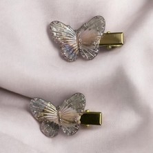 Gigi Giyim Şeffaf Kelebek Desenli Kadın Pens Toka