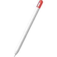 Microsonic Apple Pencil Pro Kılıf Mat Silikon Kırmızı Beyaz