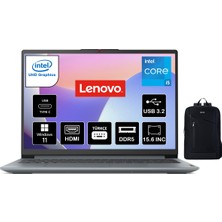 Lenovo Ideapad Slim 3 Intel Core I5 12450H 16GB 2tb SSD Windows 11 Pro 15.6" Fhd Taşınabilir Bilgisayar 83ER00FWTR + Boz Çanta