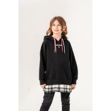 Kız Çocuk Kapşonlu Üç Iplik Sweatshirt G4532
