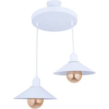 Woodhub Kelly Çember 2 Li Sarkıt Avize (Beyaz)