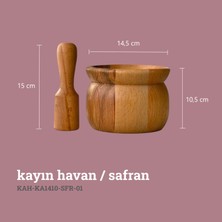 Kaf Ahşap Kayın Havan / Safran