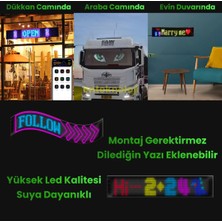 Pixel LED Panel Dijital Ekran Yazı Animasyon Eklenebilen Telefon Kontrollü Yapışkanlı 16*96 Plus LED