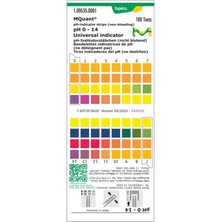 Merck 109535 Ph Kağıdı Ph 0 - 14   ph-Indikatör Şeriti Evrensel Indikatör Mcolorphast™ 100 Adet/Kutu