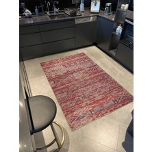 Rugs Modern Kırmızı Renkli Çizgili Gelenksel Geometrik Dokuma Taban Halı MIRAVIP494