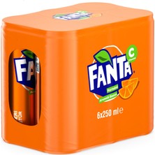 Fanta Portakal Aromalı Gazoz 250 ml x 6 Adet