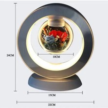 Manyetik Sihirli Yüzer Lamba Hoparlörlü Ledli Küre Içerisinde Gül Çiçek