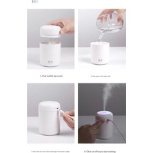 H2O Humidifier 300 ml Ulrasonik Hava Nemlendirici Buhar Makinesi ve Aroma Difüzörü H2O