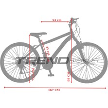 Trendbisiklet Everest 26 Jant Amortisörlü Bisiklet, 21 Vites Bisiklet, Cnc Alüminyum Jant Boy +155 Cm,