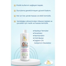 Le Natura Organik & Vegan Sertifikalı, Prebiyotikli & Glutensiz Bebek Temizleme Suyu - Durulanmayan Miseler Su - 400 ML