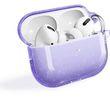 Gpack Apple Airpods Pro 2 Uyumlu Kılıf Parlayan Simli Transparan Airbag 32 Mor
