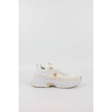 Tommy Hilfiger Kadın Beyaz Monogram Logolu Sneaker