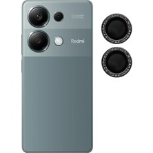 Xiaomi Redmi Note 13 Pro - 4g Uyumlu Kristal Taşlı Kamera Lens Koruyucu