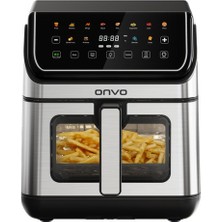 Onvo OVFRY13 8l Alt-Üst Çift Rezistanslı Seramik Kaplama Desenli Airfryer