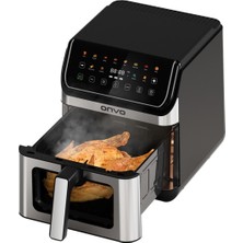 Onvo OVFRY13 8l Alt-Üst Çift Rezistanslı Seramik Kaplama Desenli Airfryer