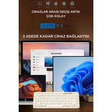 HP K231 Çift Modlu Kablosuz 2.4ghz & Bluetooth V5.0 Şarj Edilebilir Sessiz Q Klavye Beyaz (Ramwhite Türkiye Garantili)