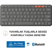 HP K231 Çift Modlu Kablosuz 2.4ghz & Bluetooth V5.0 Şarj Edilebilir Sessiz Q Klavye Gri (Ramwhite Türkiye Garantili)