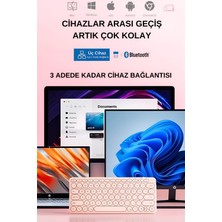 HP K231 Çift Modlu Kablosuz 2.4ghz & Bluetooth V5.0 Şarj Edilebilir Sessiz Q Klavye Pembe (Ramwhite Türkiye Garantili)