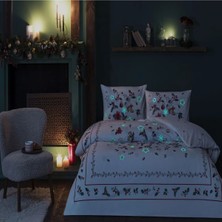 Taç Ranforce Çift Kişilik Nevresim Takımı Glowlu Charm Kırmızı