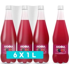 Akmina Kırmızı Meyve Aromalı Maden Suyu 1 lt x 6 Adet