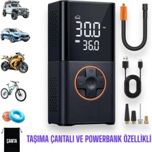 Yeni Model Auhma 3600 Mah Şarjlı Hava Pompası Araç Lastik, Bisiklet, Top Şişirme Oto Hava Kompresörü