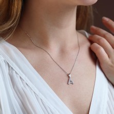 Necati Gün Zirkon Taşlı 925 Ayar Gümüş Harf Kolye