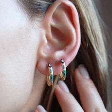 Necati Gün Fortuna Modeli Gold Kaplama Halka Gümüş Küpe