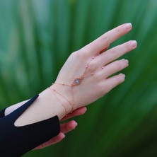 Necati Gün Göz Mineli Rose Gold Kaplama 925 Ayar Gümüş Şahmeran