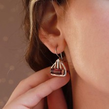 Necati Gün Lal Taşlı El Işli Otantik 925 Ayar Gümüş Küpe