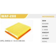 Winkel WAF-288 Hava Filtresi Omega A 86-94 1.8 2.0 Kolı: 36 Ad