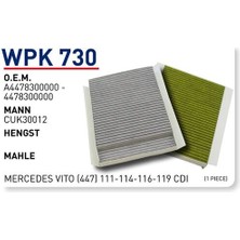 Wunder WPK730 Polen Filtresi Karbonlu Mercedes Vito (447) 111-114-116-119 Cdı CUK30012 MRMOEM-1085347