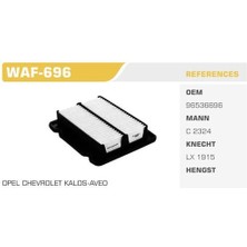 Winkel WAF-696 Hava Filtresi Aveo 05-10 Kalos 02-10 1.4 16V 90HP Kolı: 20 Ad FN5105
