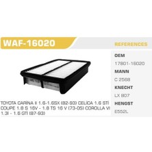 Winkel WAF-16020 Hava Filtresi Corona AT171 AT181 88-91 1.8s 16V Kolı: 40 Ad FN5503