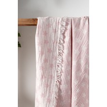 Kanz Bebek 2 Kat  Pamuk Jakarlı Müslin Örtü 100 x 110 cm Star - Pembe
