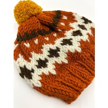 Merlin Knit El Örgüsü Ponponlu Yünlü Çocuk Bere