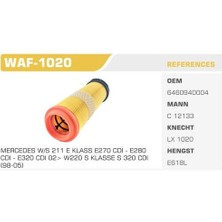 Winkel WAF-1020 Hava Filtresi Mercedes C Serisi 200CDI 220CDI Kolı: 12 Ad FN4810