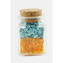 Akik Turkuaz Taşı Cam Şişe Biblo