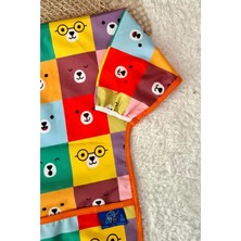 Xpetrana Kare Ayılar Desenli Sıvı Geçirmez Unisex Aktivite ve Mama Önlüğü 6-24 Ay