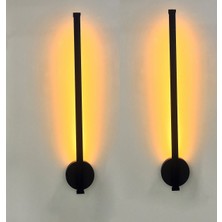 Woodhub Zümrüt 50 cm  Siyah Günışığı Ledli Pilli Aplik - 2 Adet Fiyatıdır - Pil Dahildir
