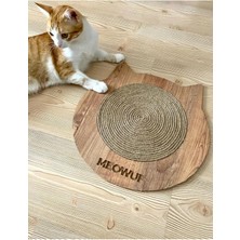 Meowuf Doğal Jüt Ip Kedi Tırmalama Tahtası Ahşap Kedi Tırmalama Matı Paspası