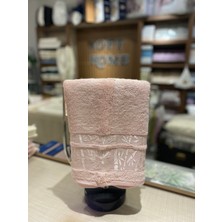 %100 Bambu Koyu Pembe Yaprak Desenli Gonca Havlu (50X90CM)