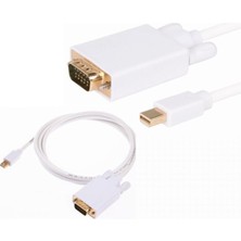 Mini Displayport To VGA Çevirici Dönüştürücü Adaptör Thunderbolt Kablosu 1.8m