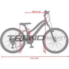 Trendbisiklet Everest Cross Lady 24 Jant Amortisörlü Bisiklet, 21 Vites Bisiklet, Cnc Alüminyum Jant, Boy 140 -160 Cm,