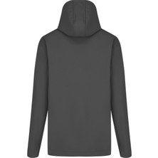 Gri Erkek %100 Su Geçirmez Içi Polarlı Iç Çepli Çıkartılabilir Kapüşonlu Softshell Mont&kaban