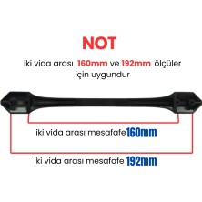 Yahya 4 Adet Ateş Mat Siyah Metal Mobilya Kulpu 160MM - 192MM