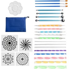 Bawei 25PCS Mandala Dotting Aletleri Set Boyama Şablonları Kaya Şablonu Için Ayarlanmış (Yurt Dışından)