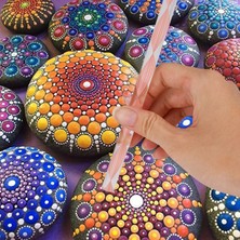 Bawei 25PCS Mandala Dotting Aletleri Set Boyama Şablonları Kaya Şablonu Için Ayarlanmış (Yurt Dışından)