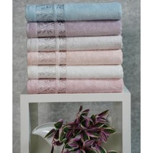 %100 Bambu Koyu Pembe Yaprak Desenli Gonca Havlu (50X90CM)