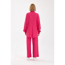 Fuşya Oversize Viskon Takım
