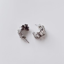 Boise Atelier Choded Grey Steel Earring | Çelik Küpe